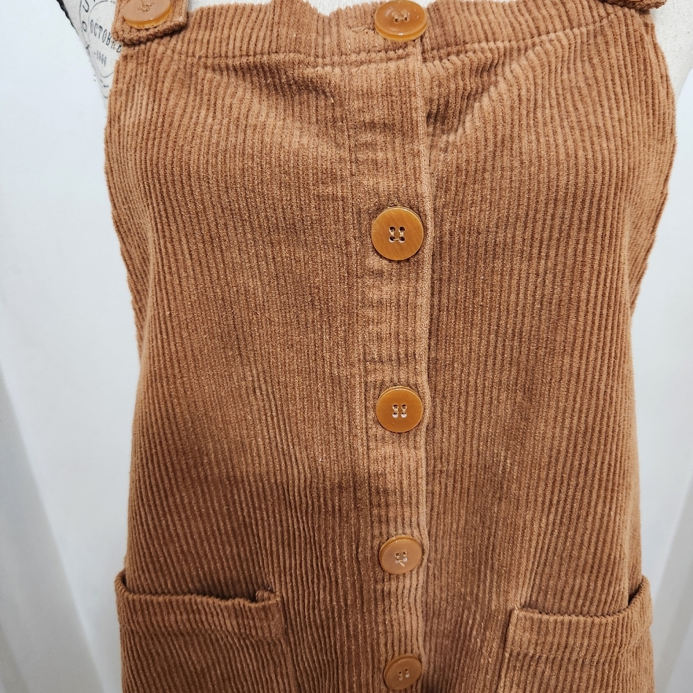 Chelsea & Violet Brown Corduroy Button-Down Dress. Size Medium. Overall Style - Picture 2 of 11